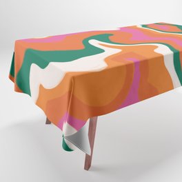 Liquid Swirl Pattern in Vivid Y2K Retro Colors Tablecloth