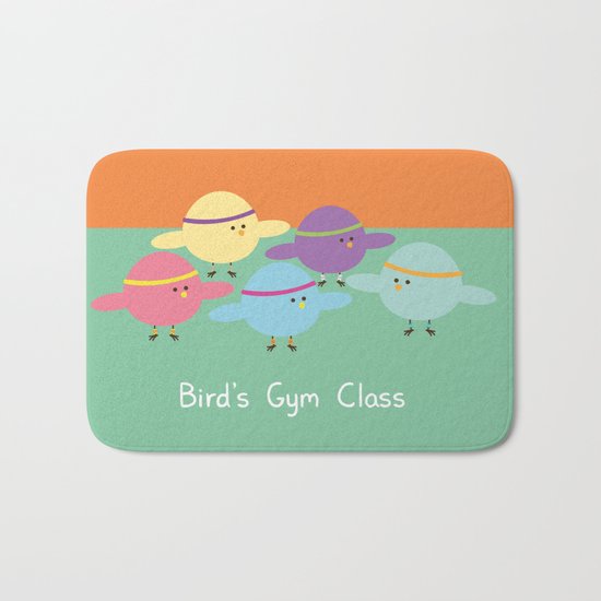 Birds Gym Class Bath Mat