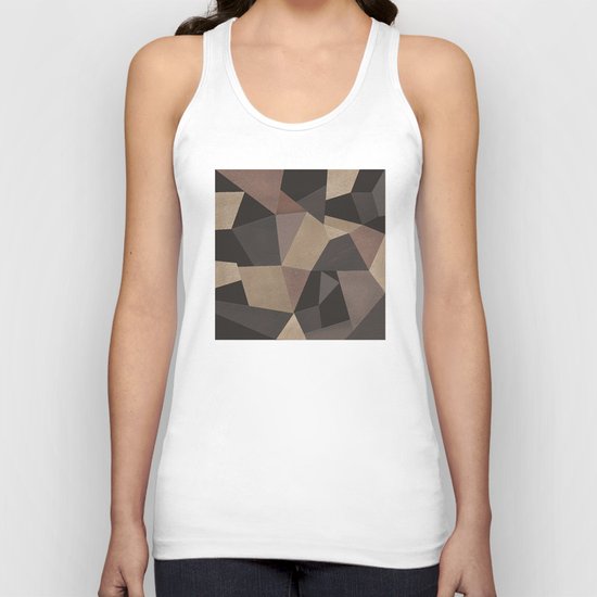 Brown pattern . Leather patches . Unisex Tank Top