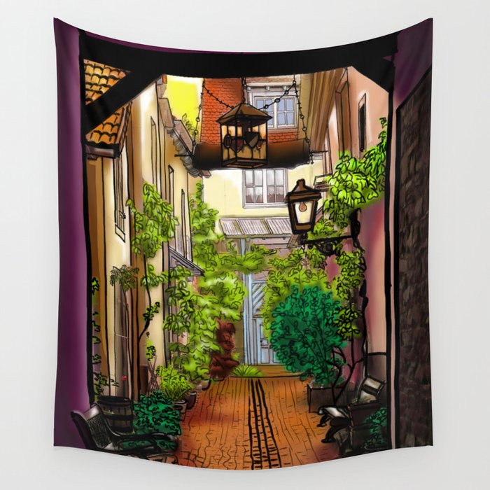 Tapestry store in corner