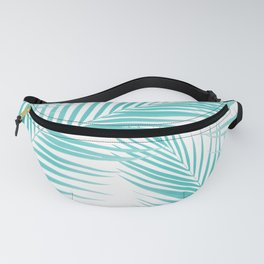 Soft Turquoise Palm Leaves Dream - Cali Summer Vibes #2 #tropical #decor #art #society6 Fanny Pack