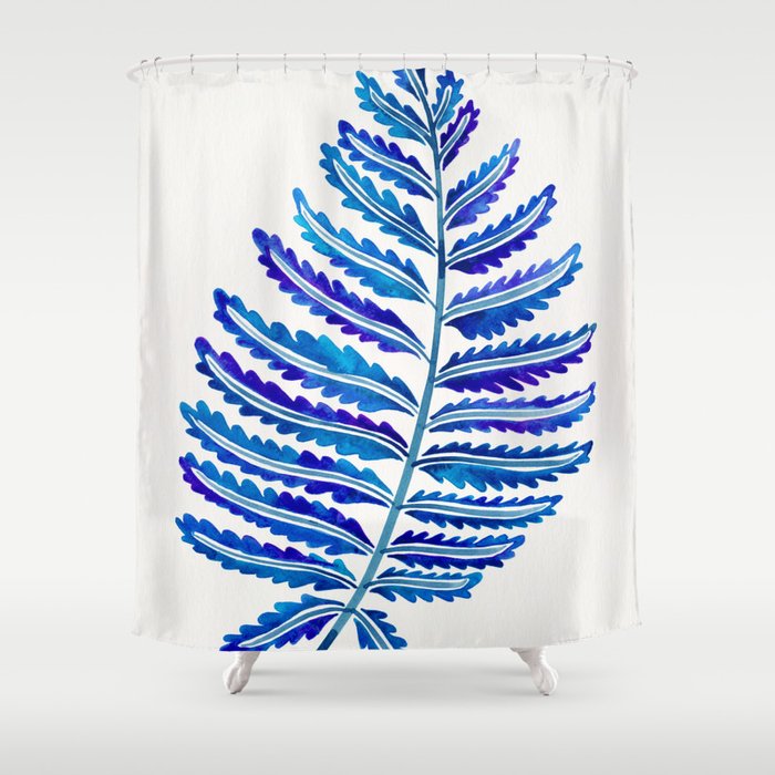 Fern Leaf – Navy Palette Shower Curtain