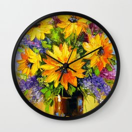 Bouquet of sunflowers Wall Clock