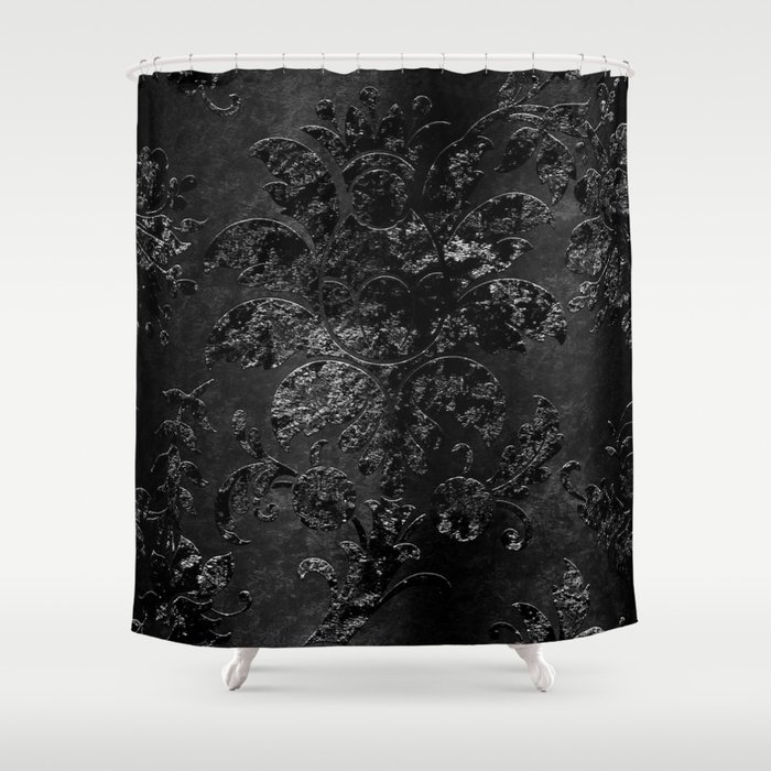 Embossed Black Velvet 09 Shower Curtain