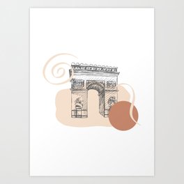Paris Arc de Triomphe Design 05, Abstract Landmarks Art Print