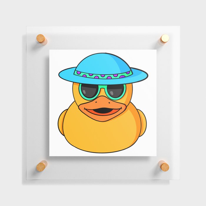 Summer Rubber Duck Floating Acrylic Print