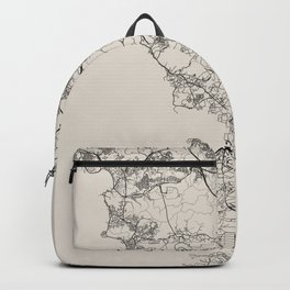 Yokosuka, Japan - Black and White City Map Backpack