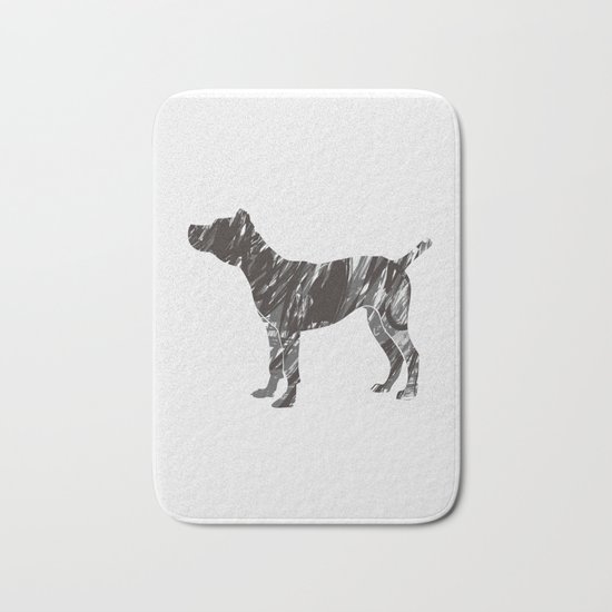 black dog Bath Mat