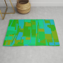 Abstract Cityscape Green  Rug