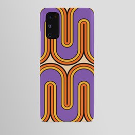 Retro 70s Style Geometric Sonic Wave Pattern 531 Orange Purple and Yellow Android Case