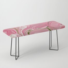 Beautiful Pink and Green Liquid Marble Bench