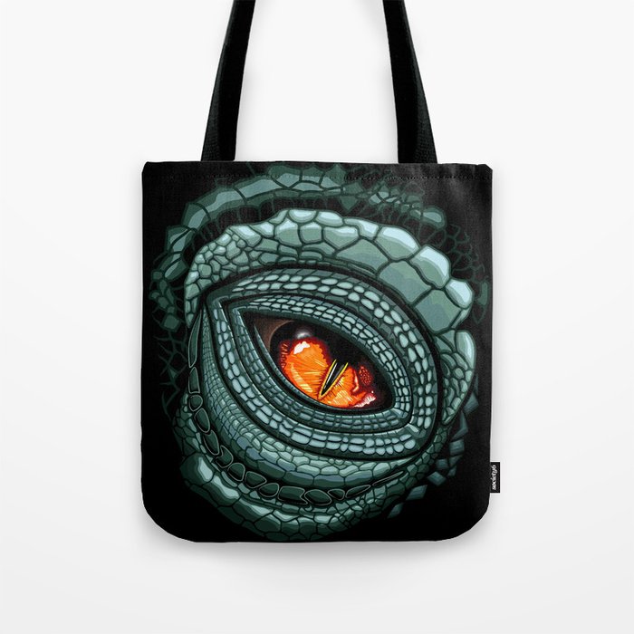 Dinosaur Reptile Eye Creepy Close Up Tote Bag