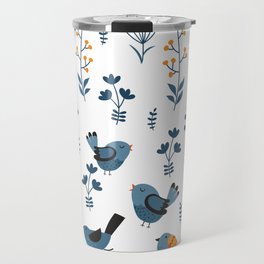 Modern Birds Pattern Travel Mug