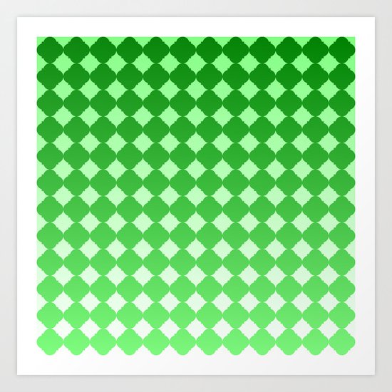 Quatrefoil Pattern with Ombre Effect Art Print
