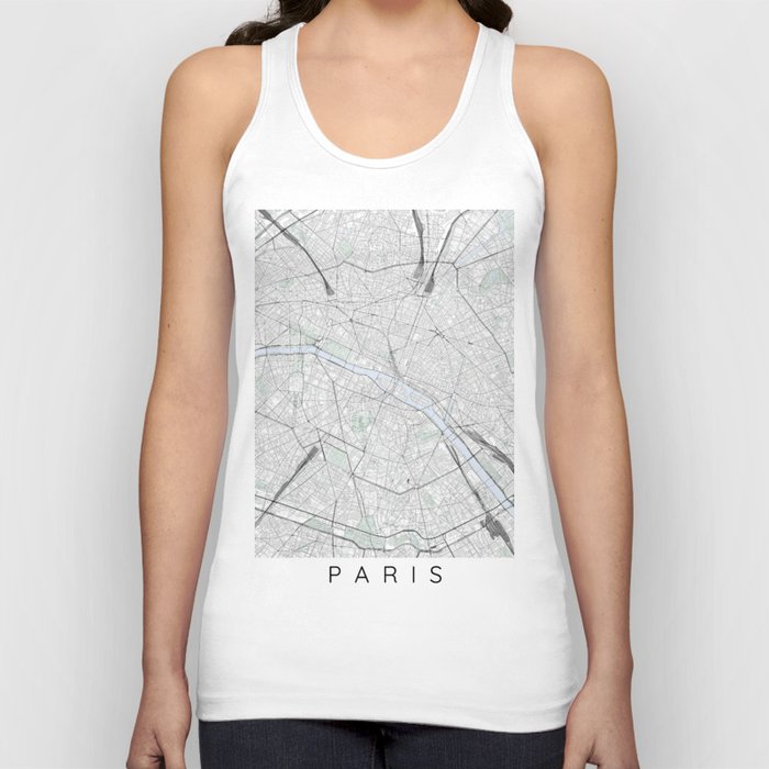 Paris city map in color Tank Top