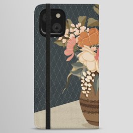 Beautiful Floral Bouquet in Clay Vase iPhone Wallet Case