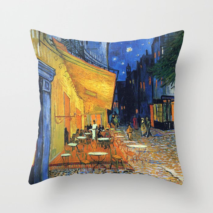 Cafe Terrace, (1888) Throw Pillow