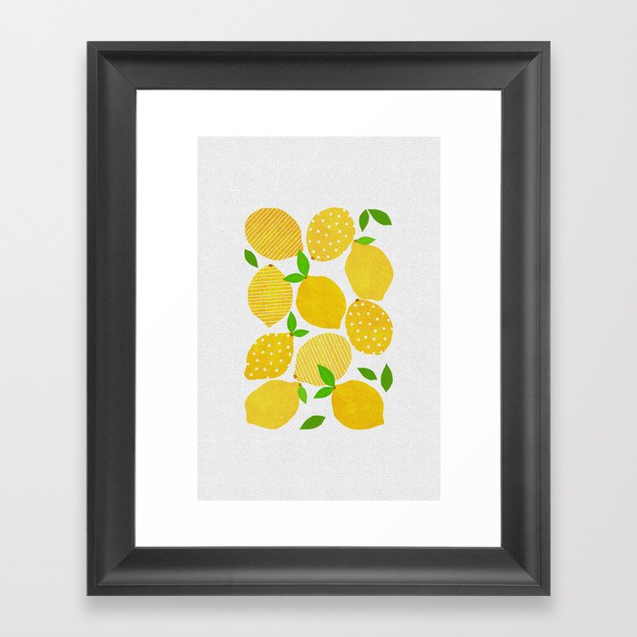 Lemon Crowd Framed Art Print by Orara Studio | Society6