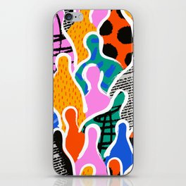 Colorful diverse people collage art pattern iPhone Skin