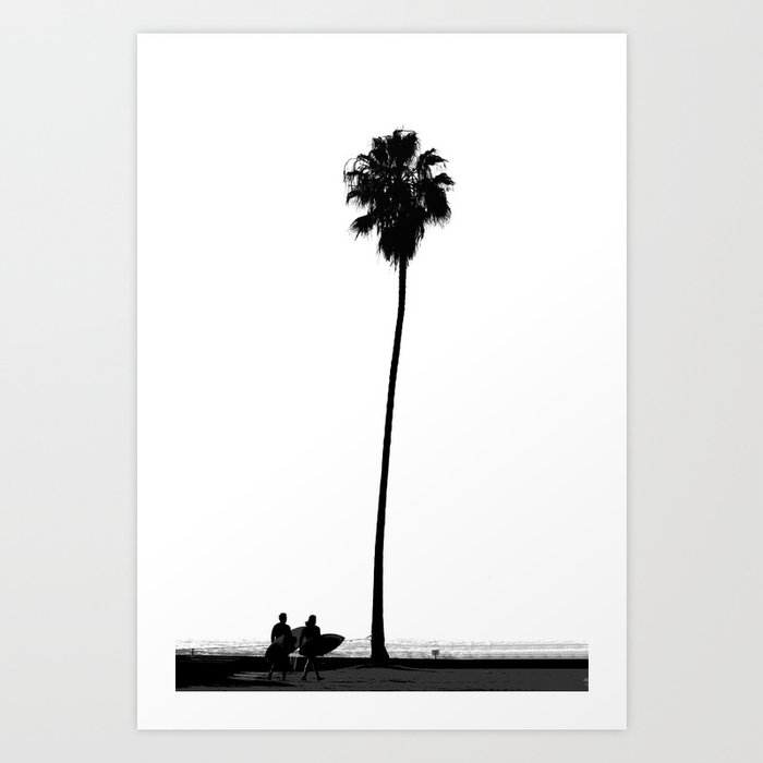 Surf Palm Tree Art Print