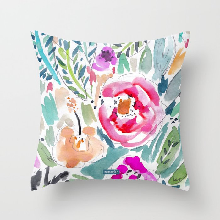 Walk in the Park Floral Throw Pillow