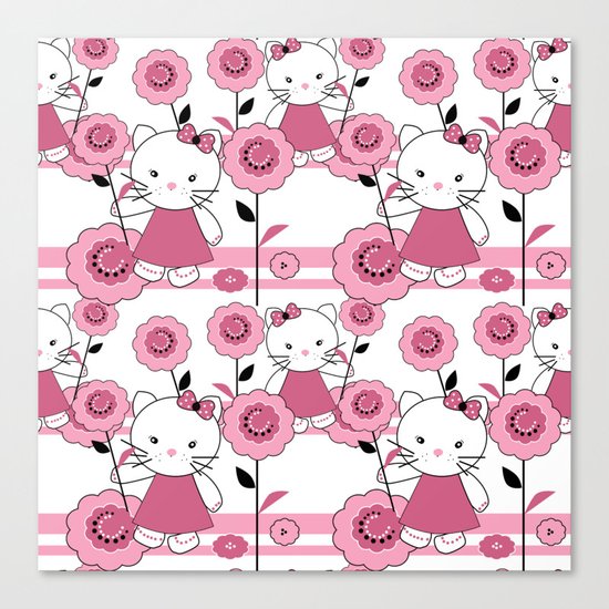 Kittens . White background. Canvas Print