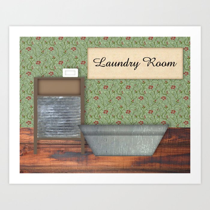 Vintage Laundry Room Art Print By Artsymouse Society6