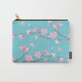 Cherry Blossom - Robin Egg Blue Carry-All Pouch