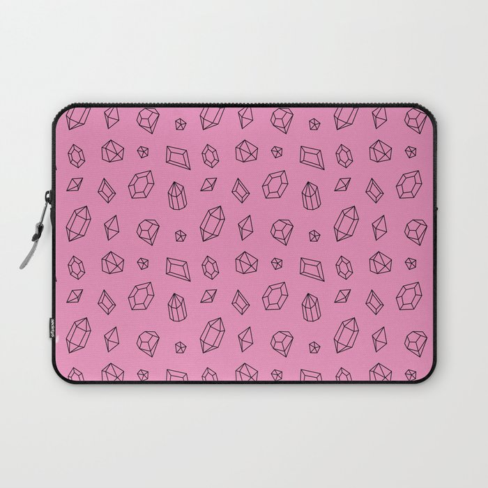 Pink and Black Gems Pattern Laptop Sleeve