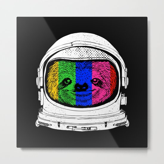 Astronaut Sloth Metal Print