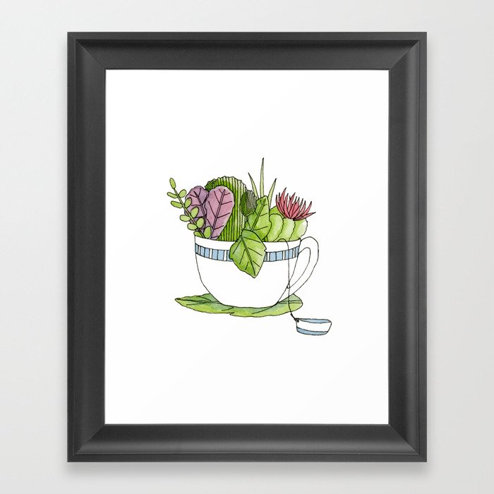 Succulent Tea Framed Art Print