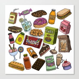 Food Doodles Canvas Print