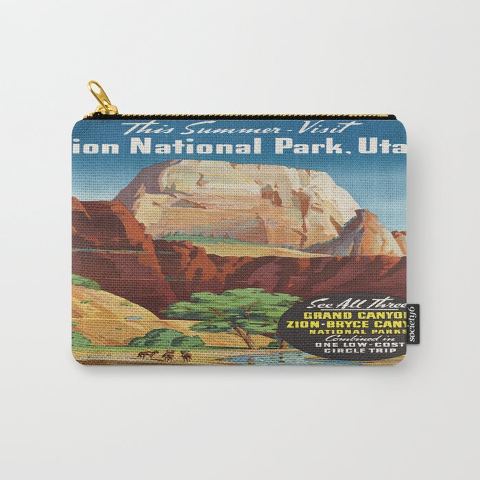 Vintage poster - Zion National Park Carry-All Pouch