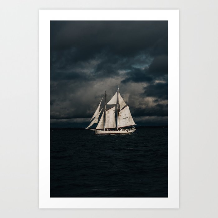 Sailing back in time Art Print