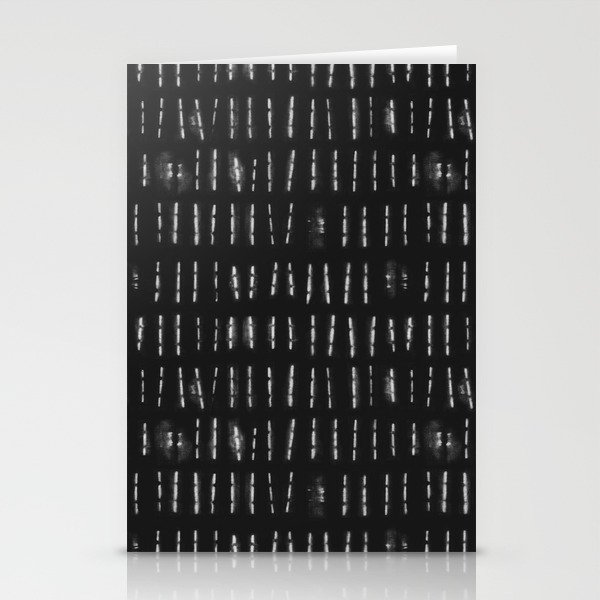 White vertical stripes over black background Stationery Cards