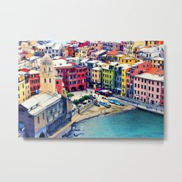 Italy Liguria Cinque Terre Seaside Colorful Houses Metal Print