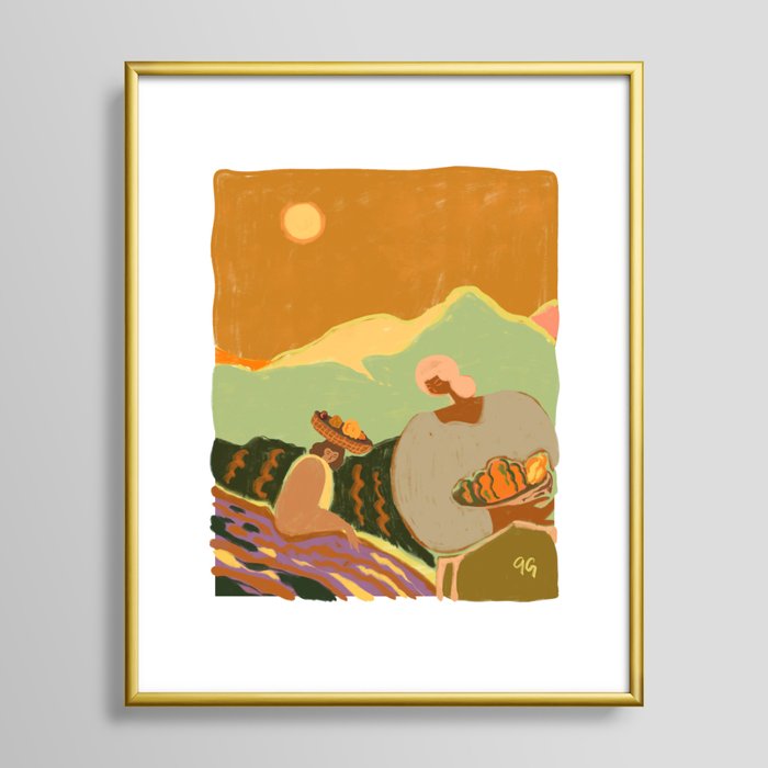 Pumpkin Harvest Framed Art Print