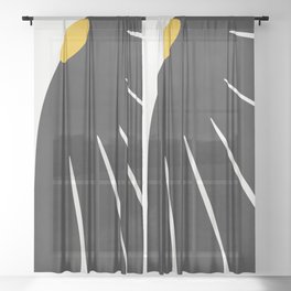 Black Daisy Sheer Curtain