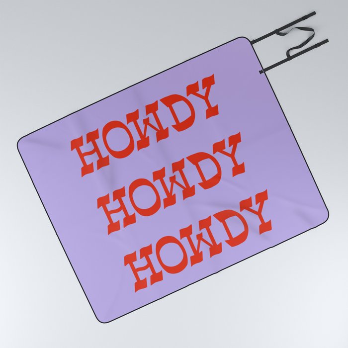 Howdy Howdy!  Lavender and Red Picnic Blanket