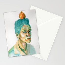 Portrait with Orange Stationery Card