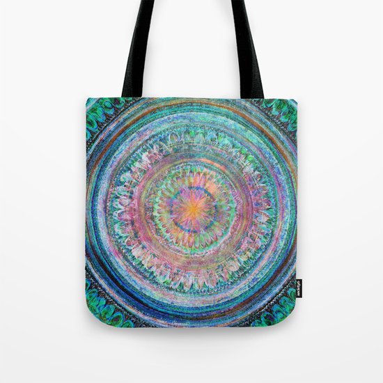 Pink and Turquoise Mandala Tote Bag
