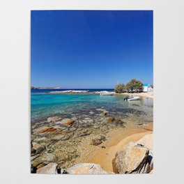 Saint George beach of Antiparos island in Cyclades, Greece Poster