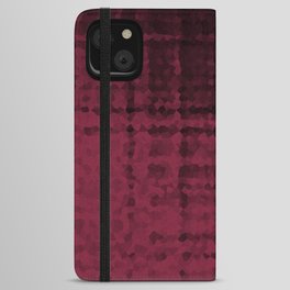 Black and burgundy mosaic dark gradient iPhone Wallet Case