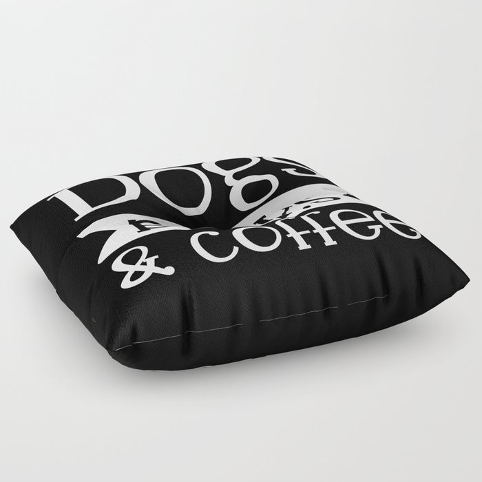 Dogs Books & Coffee Funny Pet Lover Quote Floor Pillow