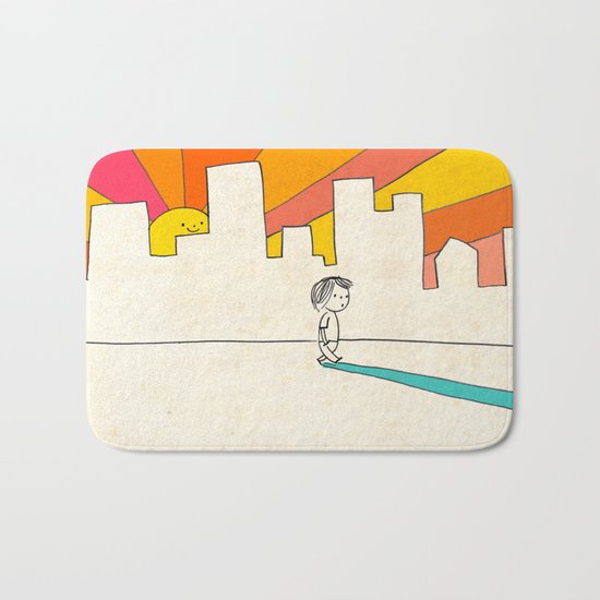 if i had eyes at the back of my head, i wouldn't have to miss the sunset on my way home Bath Mat