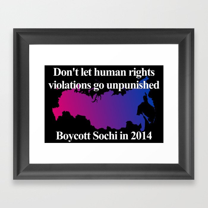 Boycott Sochi - Bisexual Flag Gradient Framed Art Print