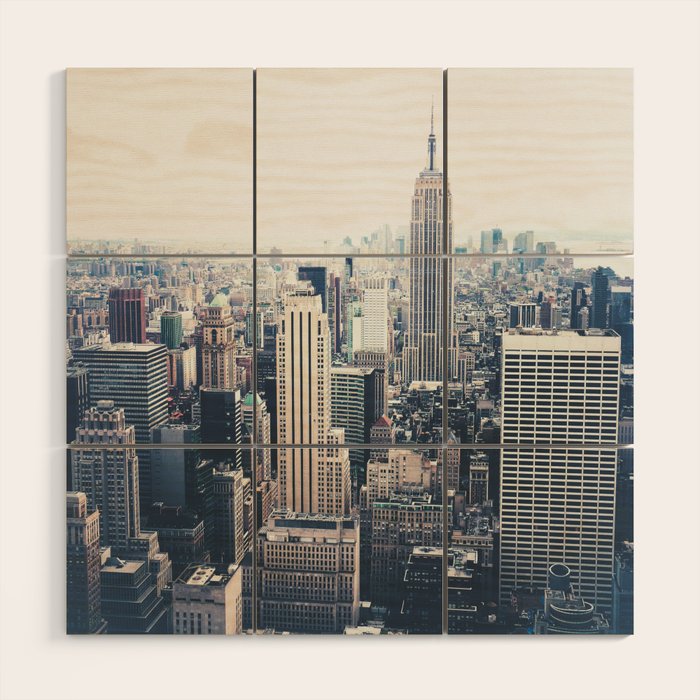 New York City And The Empire State Building Wood Wall Art By Newyorkphotography