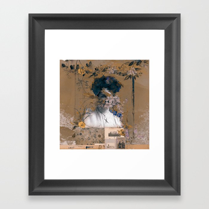 Scraps of a life collage Framed Art Print