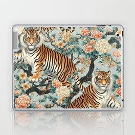 Chinoiserie Tiger Floral Pattern Laptop & iPad Skin