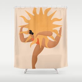 Carry The Sun And The Sun Will Carry You  Shower Curtain | Affirmations, Painting, Sun, Manifestation, Neutral, Happiness, Sunshine, Gratitude, Affirmation, Yellow 